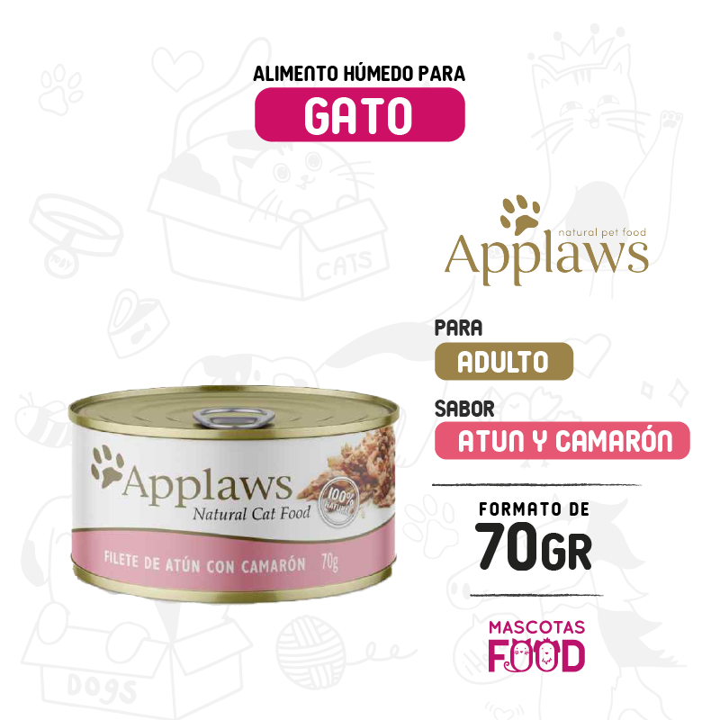 Latita Applaws para Gato Sabor Atún con Camaron 70 GR