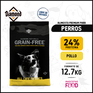 Alimento Diamond Naturals para perros todas las etapas Sabor Pollo y papa dulce libre de granos 12.7 KG