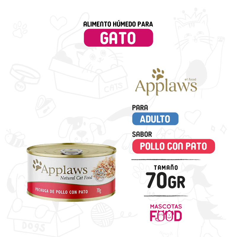Alimento húmedo para gatos Applaws Sabor Pollo con Pato 70 GR