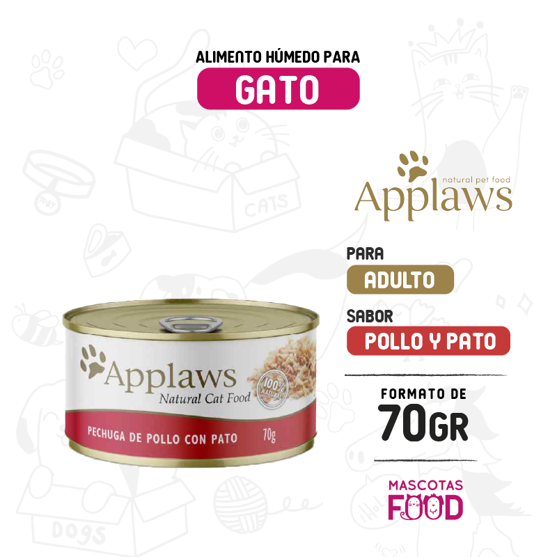 Latita Applaws para Gato Sabor Pollo con Pato 70 GR