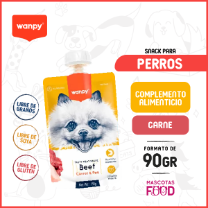 Compota para perros Wanpy sabor vacuno 90 GR