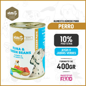 Alimento húmedo para perros Amity Sabor Atún y Judias Verdes 400 GR