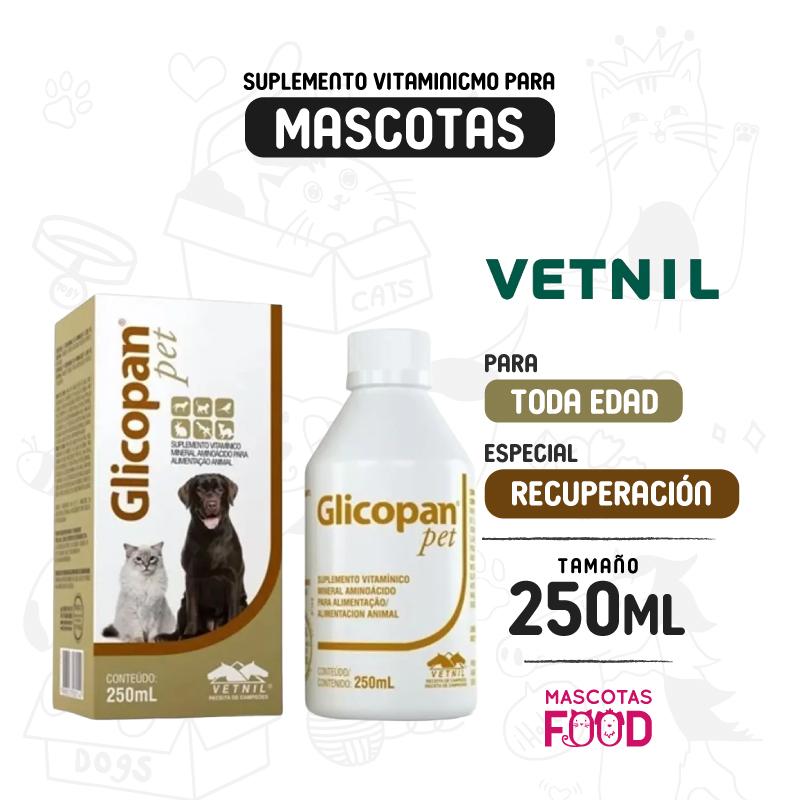 Suplemento Glicopan Pet para mascotas 250 ML