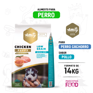 Alimento para cachorro perro Amity Sabor pollo 14 KG