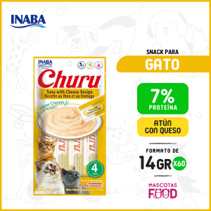 Snack para Gatos Inaba Churu sabor Atún con queso 56GRS.