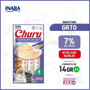 Snack para Gatos Inaba Churu sabor Atún con almeja 56GRS.