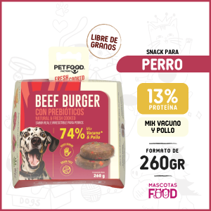 Hamburguesa de Carne con Prebióticos para Perro Petfood Factory 260 GR