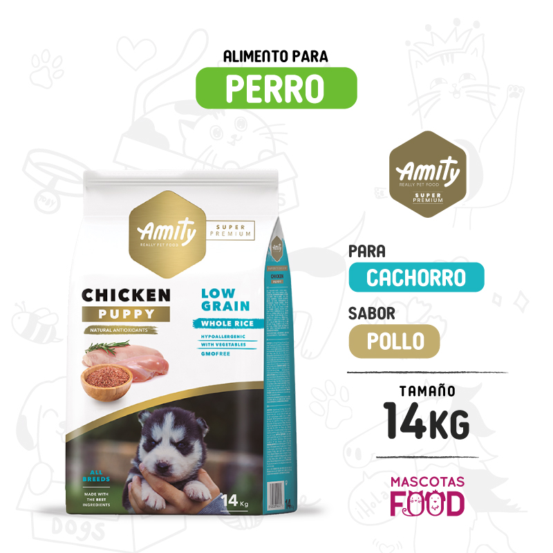 Amity SUPER Premium para cachorro sabor pollo 14 KG