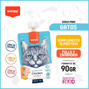 Compota para Gatos Wanpy sabor Pollo y Zanahoria 90 GR