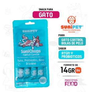 Suni chups Atún control bolas de pelo 4 Tubitos