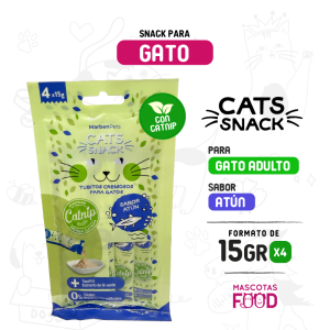 Cats Snack tubito cremoso Sabor Atún con Hierba Gatera