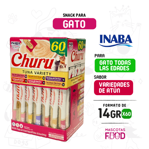 BOX Churu de variedades de Atún Inaba 60 unidades
