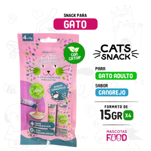 Cats Snack tubito cremoso Sabor Cangrejo con Hierba Gatera