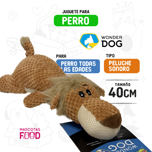 Juguete Sonoro Leon Wonder dog 40 CM