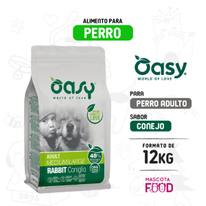 Oasy para Perro Adulto raza mediana-grande Sabor conejo 12KG