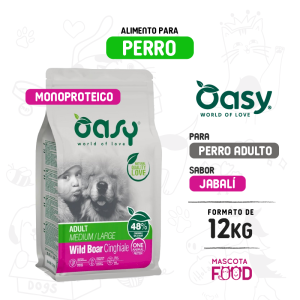 Oasy para Perro Adulto monoproteico Jabalí 12KG