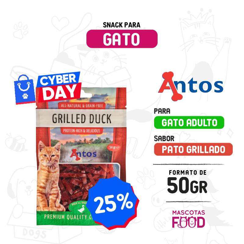 Snack para Gatos Antos Wild Pato Grillado 50 gr