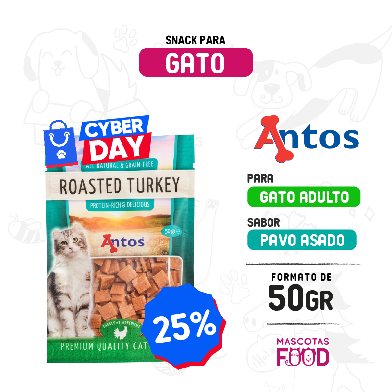 Snack para Gatos Antos Wild Pavo Asado 50 gr