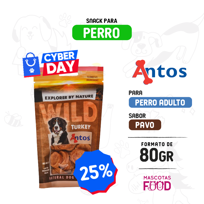 Snack para perros Antos Wild Pavo 80 gr
