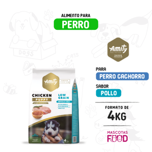 Alimento para cachorro perro Amity Sabor pollo 4 KG