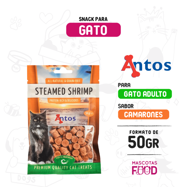 Snack para Gatos Antos Wild Camarones al vapor 50 gr