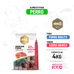 Alimento para perro adultos de todas las razas Amity Sabor Cerdo Iberico 4 KG