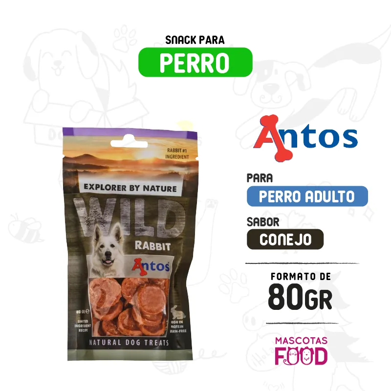 Snack para perros Antos Wild Conejo 80 gr