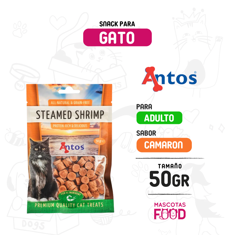 Inicio 13 Snack para Gatos Antos Wild Camarones al vapor 50 gr