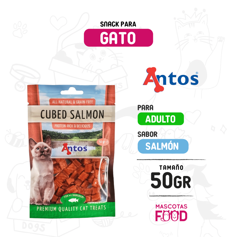 Snack para Gatos Antos Wild Cubitos de Salmon 50 gr