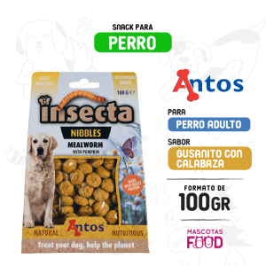 Snack para perros Antos Wild Insecta Gusanito con calabaza 100 gr