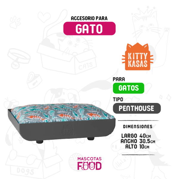 Kitty Kasas para Gato Penthouse Gris Oscuro
