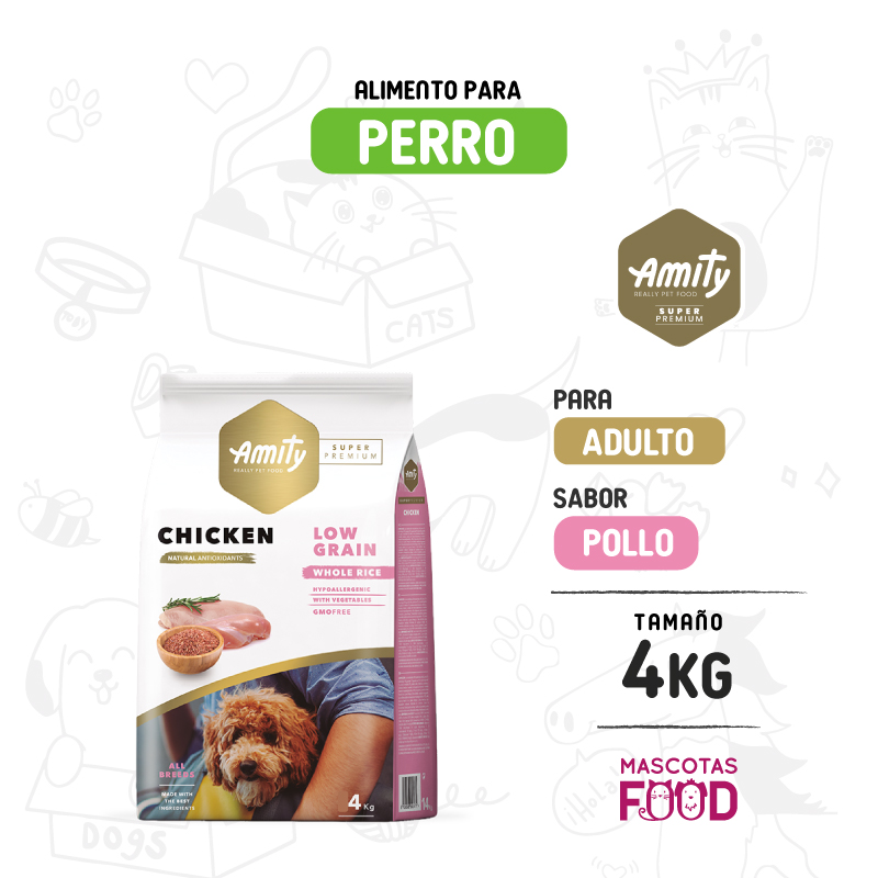 Amity SUPER Premium para Perro sabor Pollo 4 KG