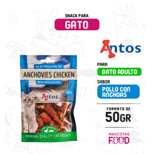 Snack para Gatos Antos Wild Pollo con anchoas 50 gr