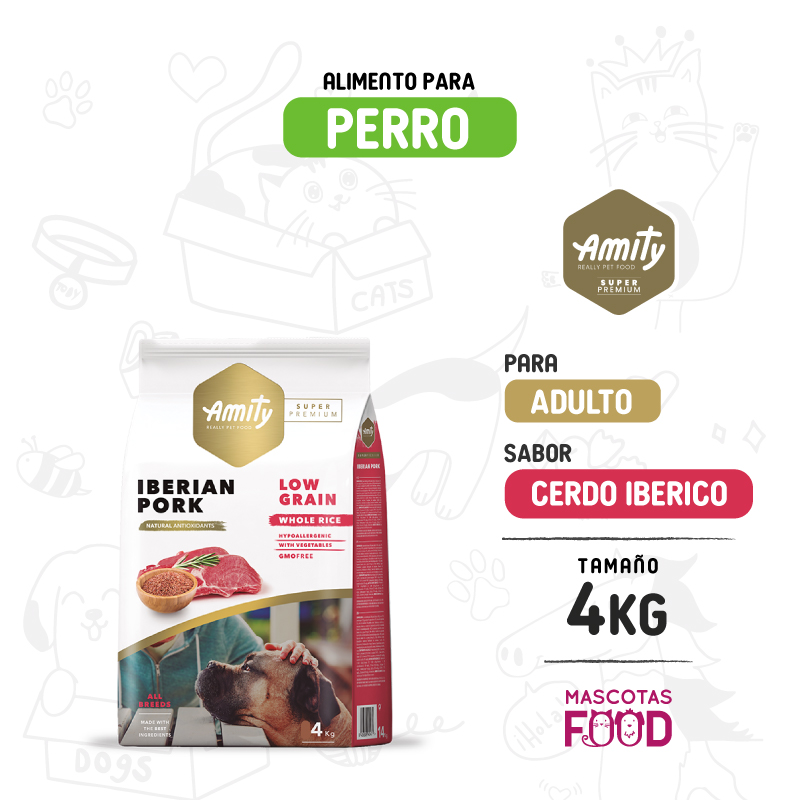 Amity SUPER Premium para Perro Sabor Cerdo Iberico 4 KG
