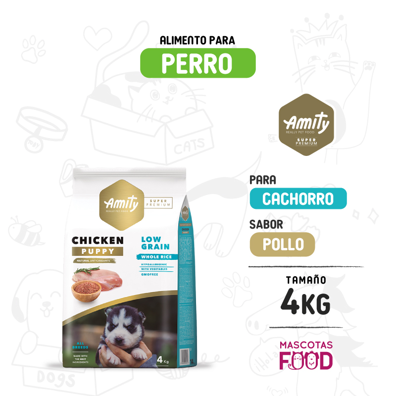 Amity SUPER Premium para cachorro sabor Pollo 4 KG