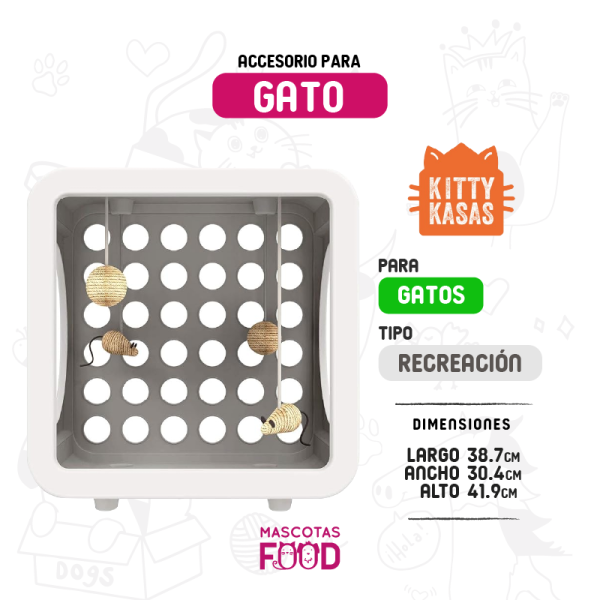 Kitty Kasas para Gato Zona de recreación Blanco
