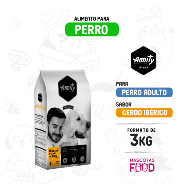 Alimento para Perro Amity Premium Sabor Cerdo Iberico 3 KG