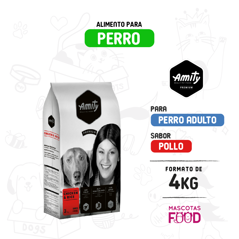 Amity Premium para Perro sabor Pollo 4 KG