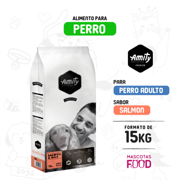 Alimento para Perro Amity Premium Sabor Salmon 15 KG