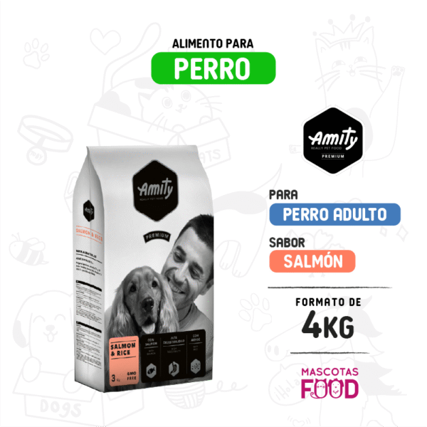Alimento para Perro Amity Premium Sabor Salmon 4 KG