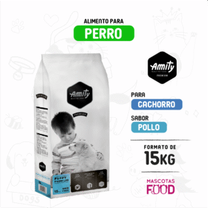 Alimento para Perro cachorro Amity Premium Sabor Pollo 15 KG