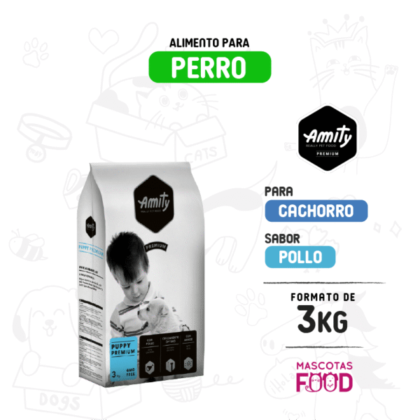 Alimento para Perro cachorro Amity Premium Sabor Pollo 3 KG