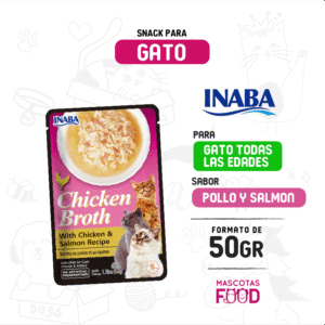 Alimento húmedo Churu Broth para gato INABA Pollo Salmon 50 GR