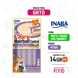 Snack para Gatos Control bola de pelos Inaba Churu sabor Atún 56 GR