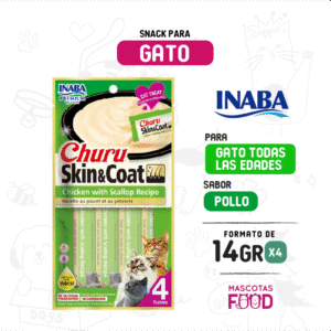 Snack para Gatos Piel y pelaje Inaba Churu sabor Pollo Ostión 56 GR