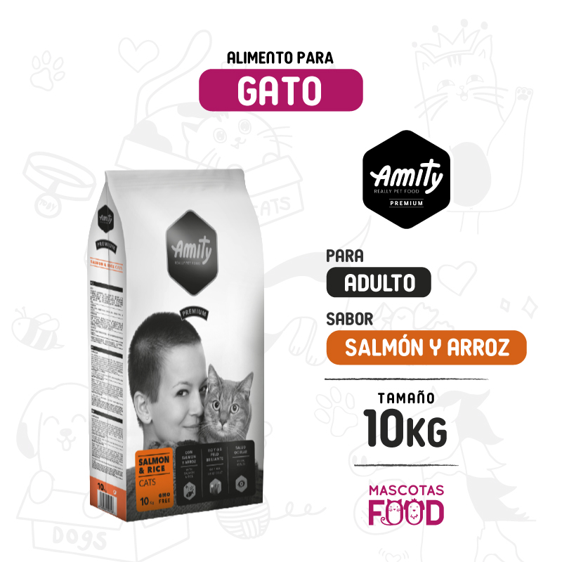 Amity Premium Gato adulto sabor Salmón 10 KG