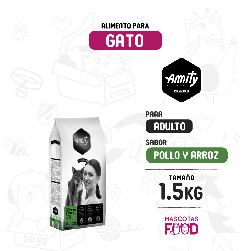Amity Premium para Gato sabor Pollo 1.5 KG