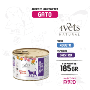 Alimento húmedo Gastrointestinal para Gato 4Vets 185 GR