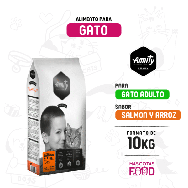 Alimento para Gato Amity Premium Sabor Salmon 10 KG