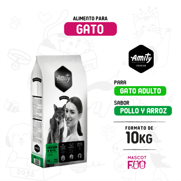 Alimento para Gato Amity Premium Sabor Pollo 10 KG